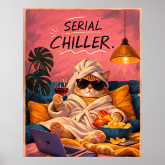 Poster Cartaz de Gato Engraçado Serial Chiller Cozy Netfl