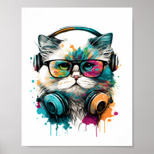 Poster cartaz de gato musical