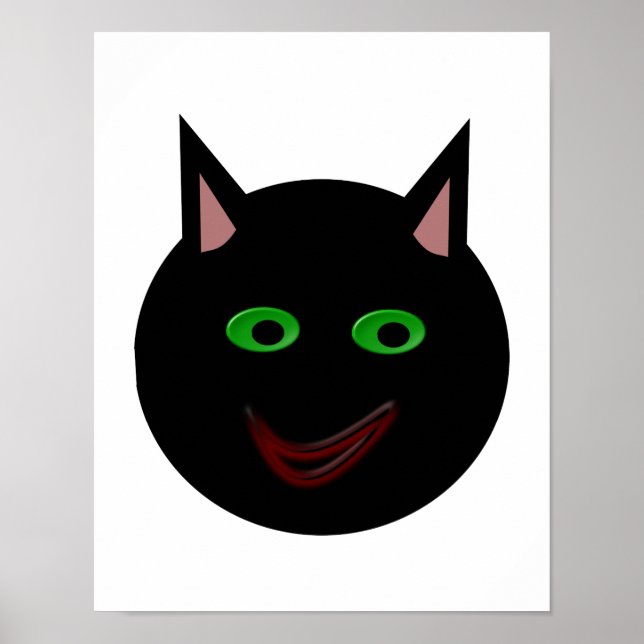 Póster Cartaz de Gato Preto de Halloween (Frente)