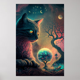 Poster Cartaz de Gato Preto Místico | Arte de Bruxa 3