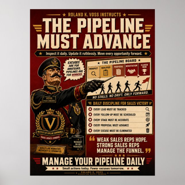 Poster Cartaz de Gerenciamento de Pipeline de Vendas | Ro (Frente)