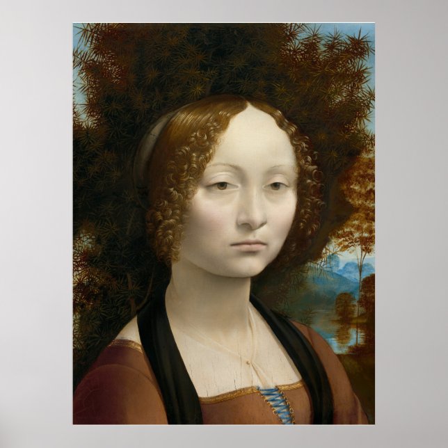 Poster Cartaz de Ginevra de' Benci, de Leonardo da Vinci (Frente)
