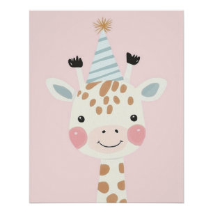Póster Cartaz de Girafa, Arte de Parede de Animal, Decora