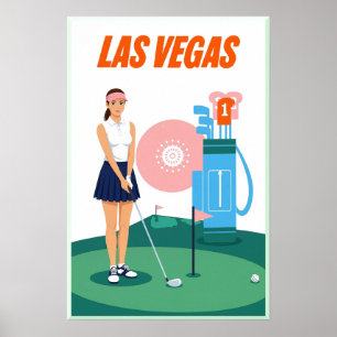 Poster Cartaz de golfe de Las Vegas