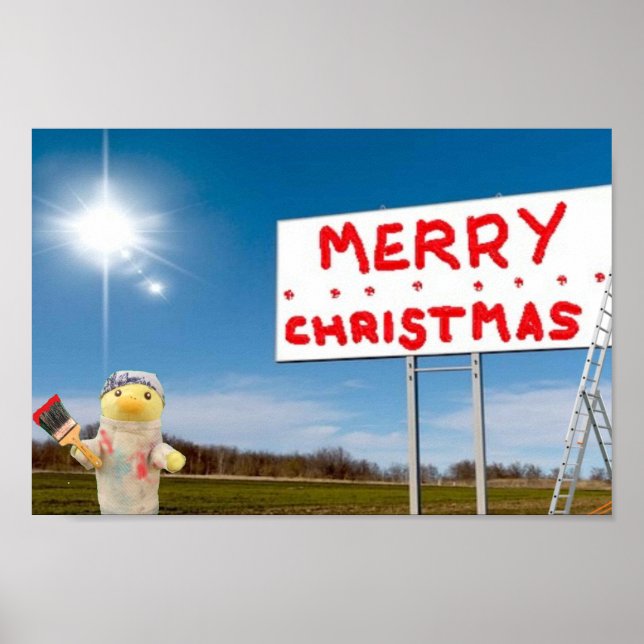 Poster Cartaz de Grafite Feliz Natal (Frente)