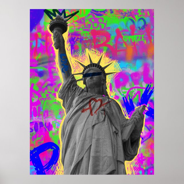 Poster Cartaz de Grafite Neon Liberdade Desencadeada (Frente)