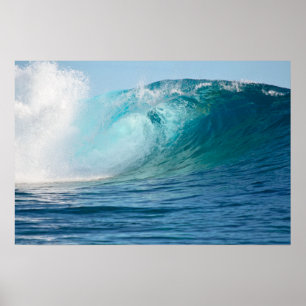 Póster Cartaz de grande onda quebrando no Oceano Pacífico