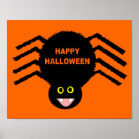Cartaz de Halloween da Aranha Preta