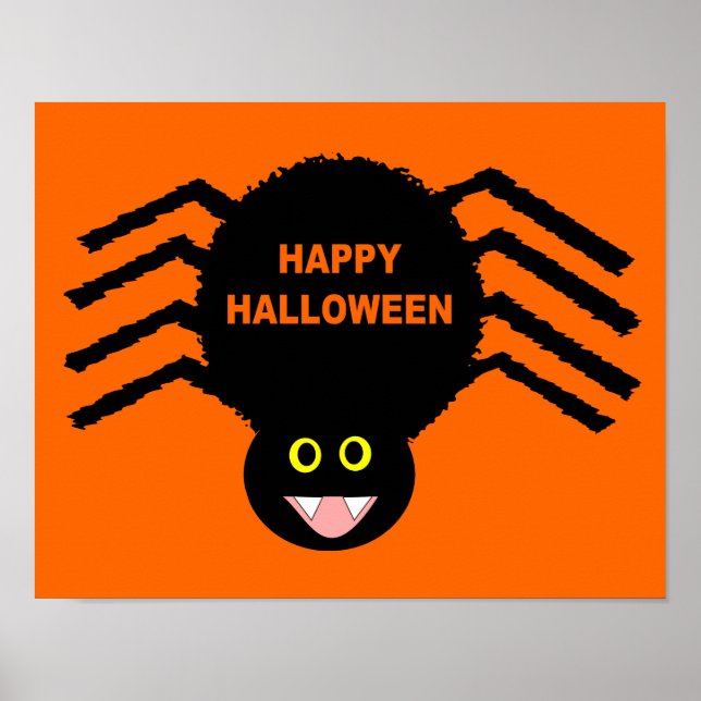 Poster Cartaz de Halloween da Aranha Preta (Frente)