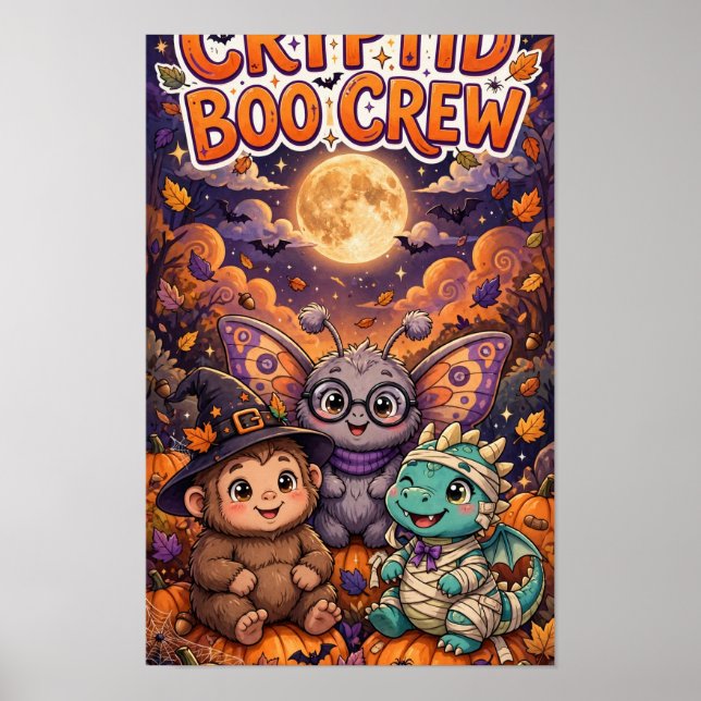 Poster Cartaz de Halloween da Turma do Boo Criptozoológic (Frente)
