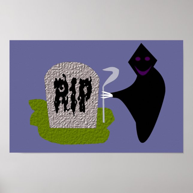 Póster Cartaz de Halloween de Morte no Cemitério (Frente)