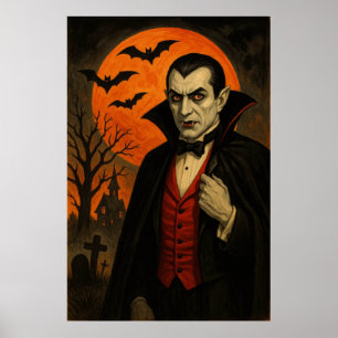 Poster Cartaz de Halloween de Vampiro