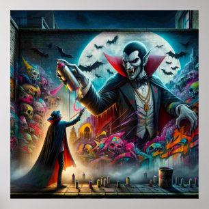 Poster Cartaz de Halloween de Vampiro