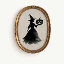 Cartaz de Halloween Vintage Witch Jack-o-Lantern
