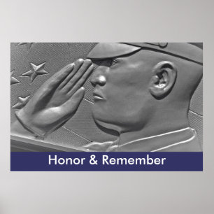 Póster Cartaz de Herói Militar Honor & Remember