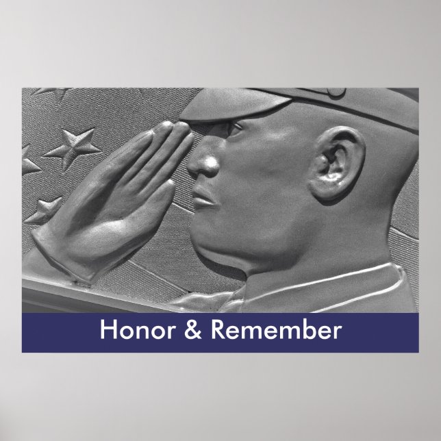 Póster Cartaz de Herói Militar Honor & Remember (Frente)