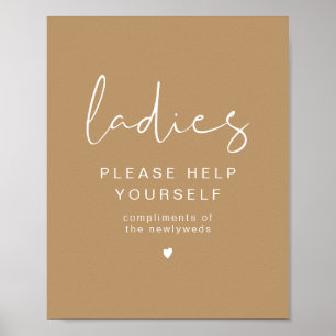 Poster Cartaz de Higiene Feminina INDIE Boho Bege