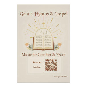 Póster Cartaz de Hinos Gospel para Memória Cuidados Demen