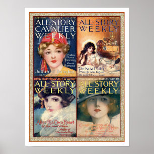 POSTER CARTAZ DE ILUSTRAÇÃO DE CAPA DE REVISTA VINTAGE 19