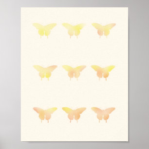 Póster Cartaz de Ilustração Pastel Shabby Chic de Borbole