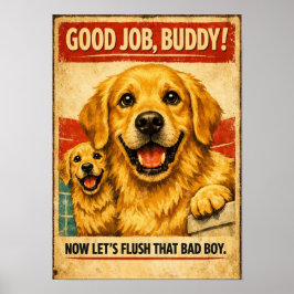 Poster Cartaz de Incentivo do Golden Retriever