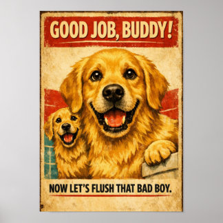 Poster Cartaz de Incentivo do Golden Retriever