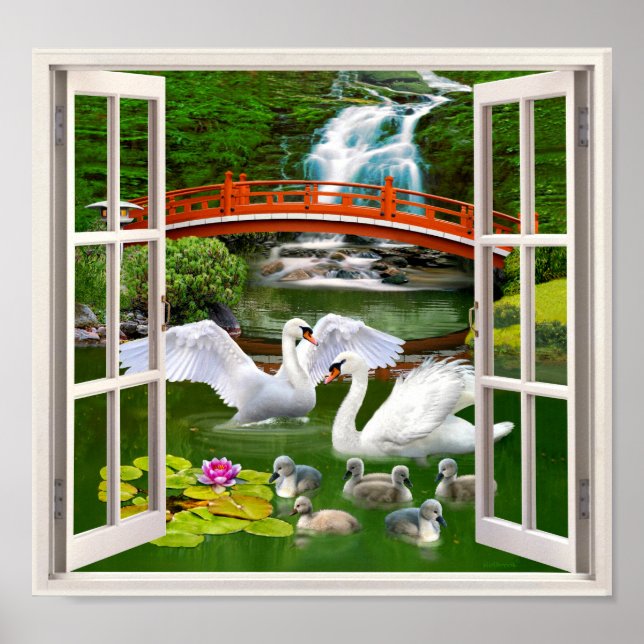Poster CARTAZ DE Janela FALSA DO JARDIM ORIENTAL DO CISNE (Frente)