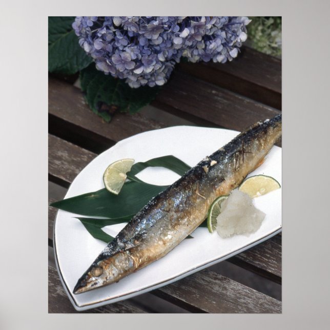 Poster Cartaz de jantar de peixe em papel mate (Frente)