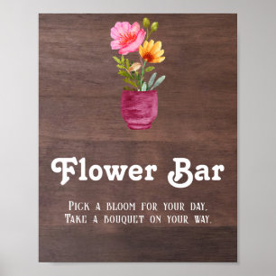 Poster Cartaz de Jarra de Pedra com Flores Rústicas
