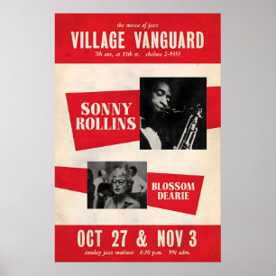 Poster Cartaz de jazz de Sonny Rollins - Uma Noite no Vil