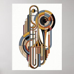 Poster Cartaz de Jazz Moderno Vintage Elegante