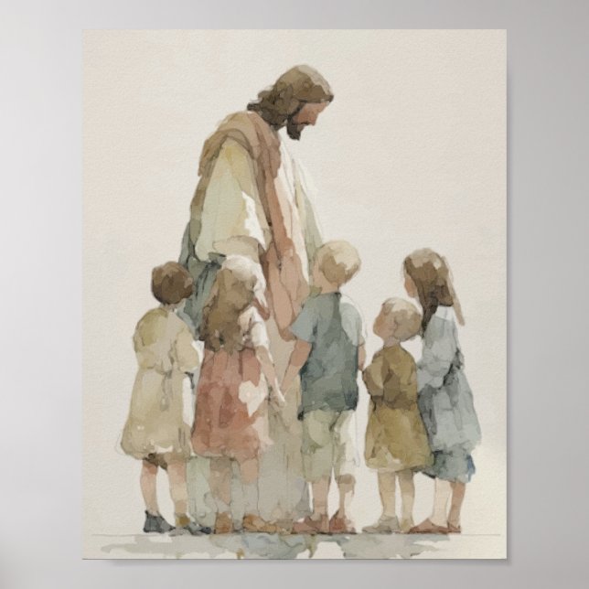 Poster Cartaz de Jesus com Crianças (Frente)