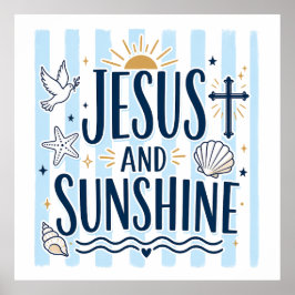Poster Cartaz de Jesus e Sol