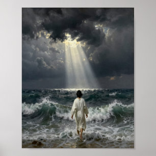 Poster Cartaz de Jesus Entrando no Mar Tempestuoso
