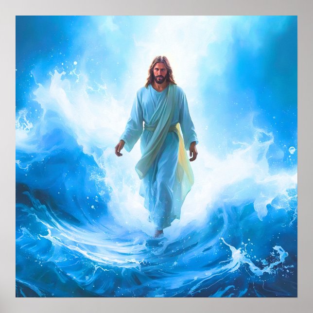 Poster Cartaz de Jesus no Oceano (Frente)