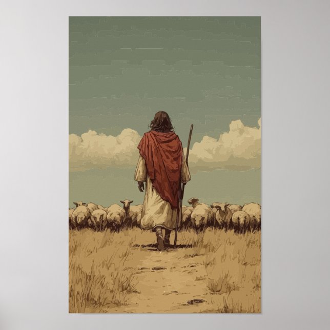 Poster Cartaz de Jesus o Bom Pastor (Frente)