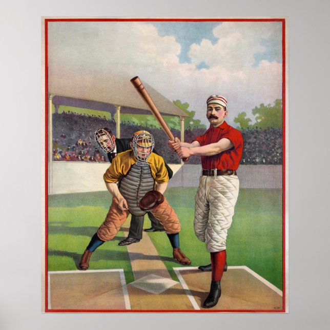 Poster Cartaz de Jogadores de Beisebol Antigos (Frente)