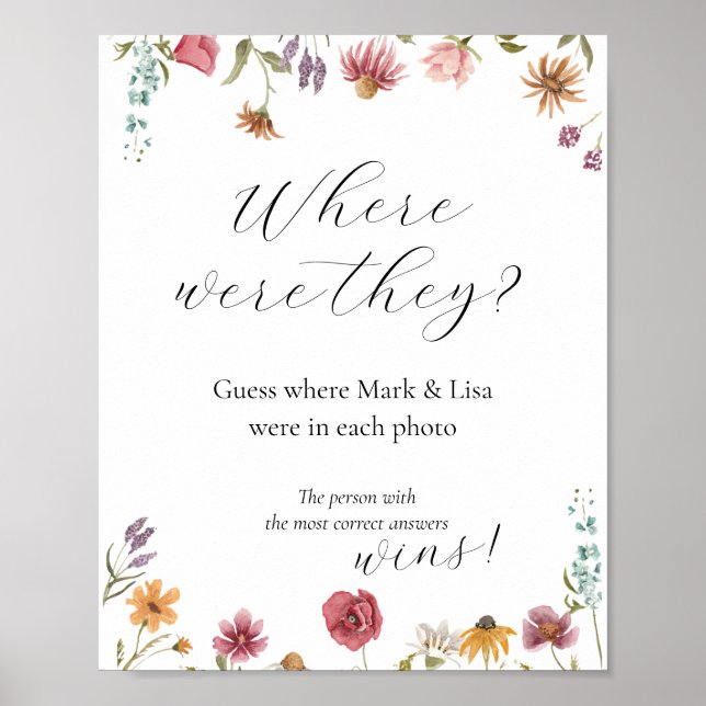 Poster Cartaz de Jogo de Chuveira de Noiva - Adivinhe ond (Frente)