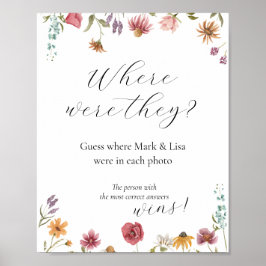 Poster Cartaz de Jogo de Chuveiro de Noiva - Adivinhe ond