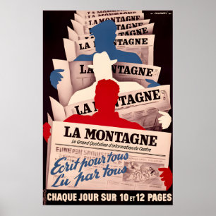 Poster Cartaz de jornal vintage LA Montagna