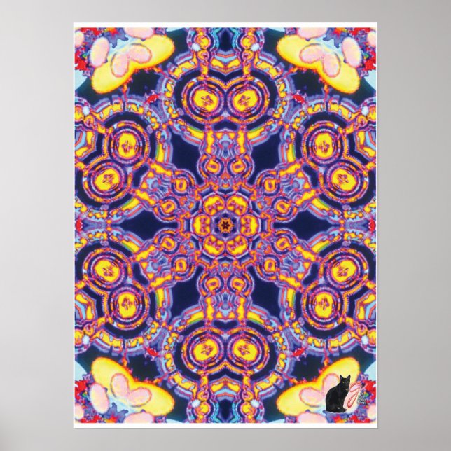 Póster Cartaz de Kaleidoscópio de Colagem Cinética de Xil (Frente)