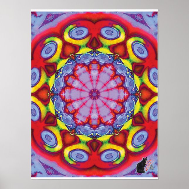 Póster Cartaz de Kaleidoscópio de Colagem Cinética Wowzer (Frente)