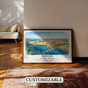 Poster Cartaz de Knoxville Tennessee, Aquarela, Personali