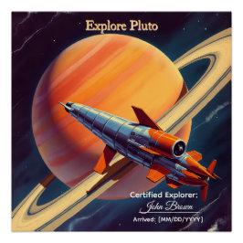 Póster Cartaz de Lançamento de Foguete Retro - Era Espaci