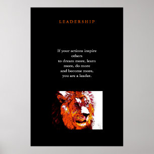 Poster Cartaz de Leão Pop Art de Liderança Motivacional Ú