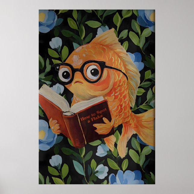 Poster Cartaz de Leitura de Peixes Caprichosos - Tema Oce (Frente)