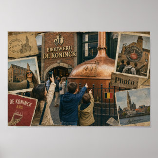 Poster Cartaz de lembrança de viagem da Cervejaria Antuér