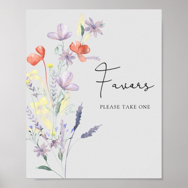 Poster Cartaz de Lembrancinhas Boho Wildflowers (Frente)