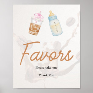 Poster Cartaz de Lembrancinhas de Chá de Bebê de Café Tor