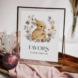Poster Cartaz de Lembrancinhas de Chá de Bebê Somebunny